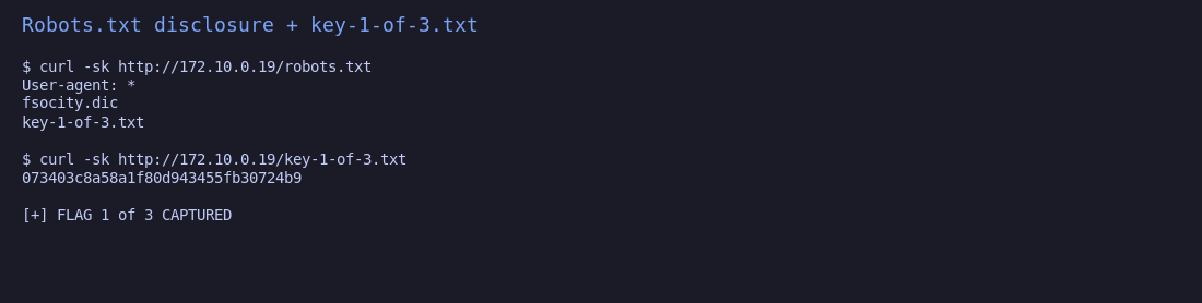 Robots.txt disclosure και πρώτη σημαία