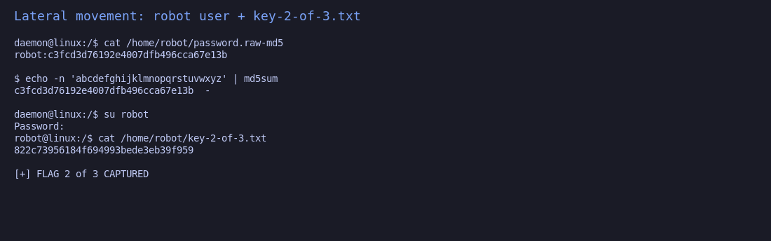 Lateral move + key-2-of-3.txt