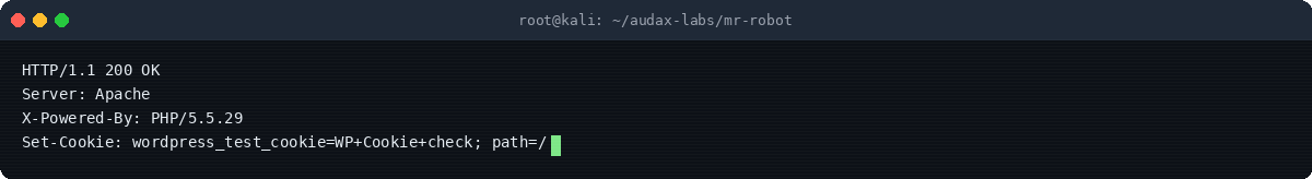 Στιγμιότυπο τερματικού: HTTP response headers — PHP & WordPress