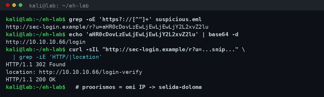Εξαγωγή και αποκωδικοποίηση συνδέσμου με base64 και curl που αποκαλύπτει ανακατεύθυνση σε ωμή IP διεύθυνση 10.10.10.66