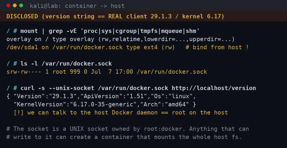 mount enumeration και εντοπισμός του docker.sock
